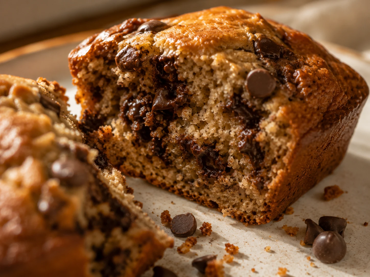 Mini Protein Banana Bread Loaves close up
