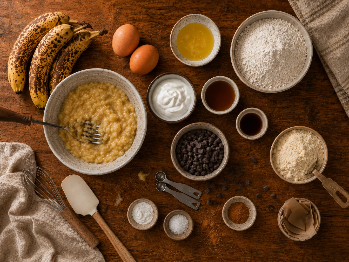 Mini Protein Banana Bread Loaves preparation