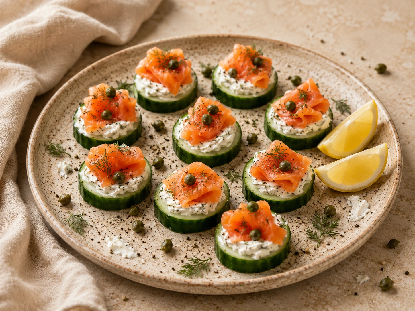 Mini Salmon Cucumber Bites