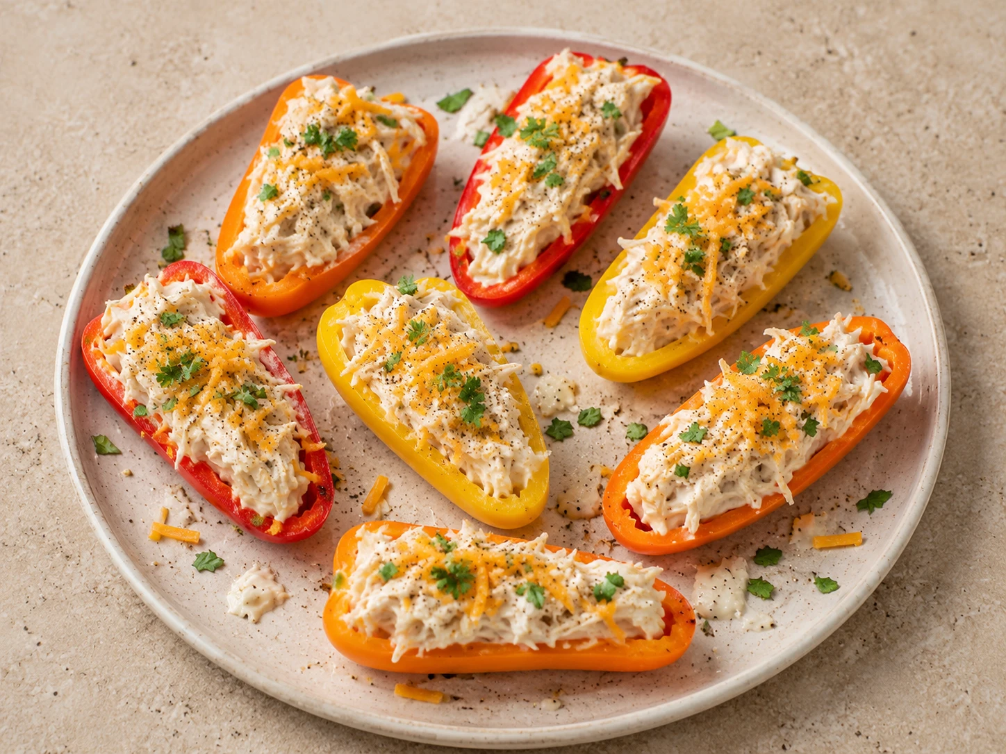 Mini Sweet Pepper Chicken Boats