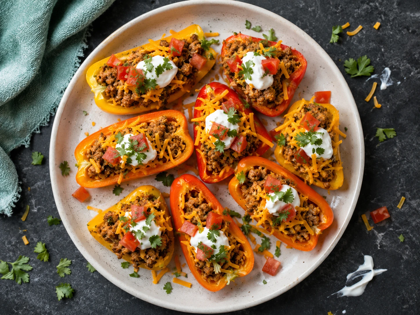 Mini Turkey Taco Pepper Boats