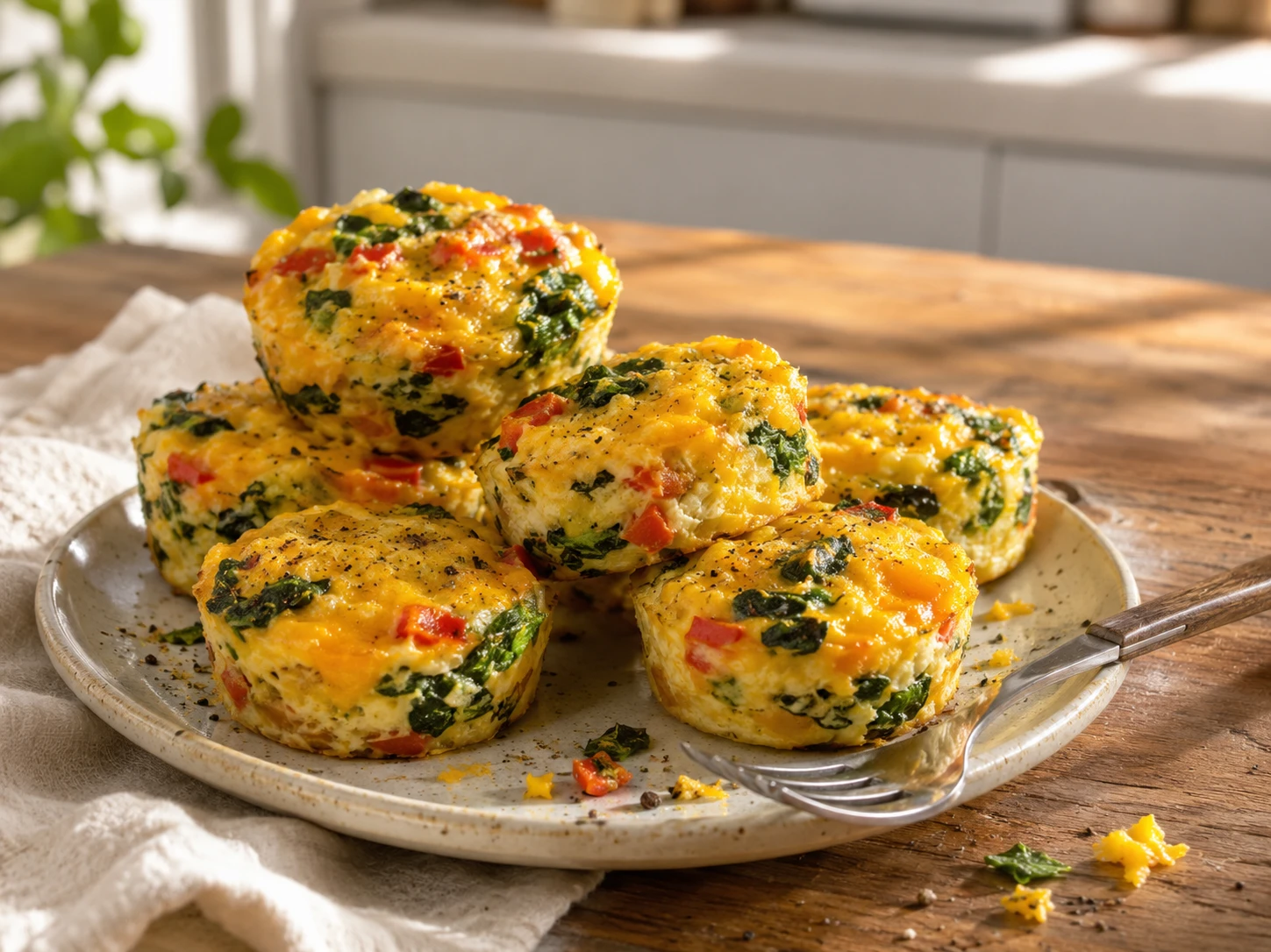 Mini Veggie Egg Bites aerial view