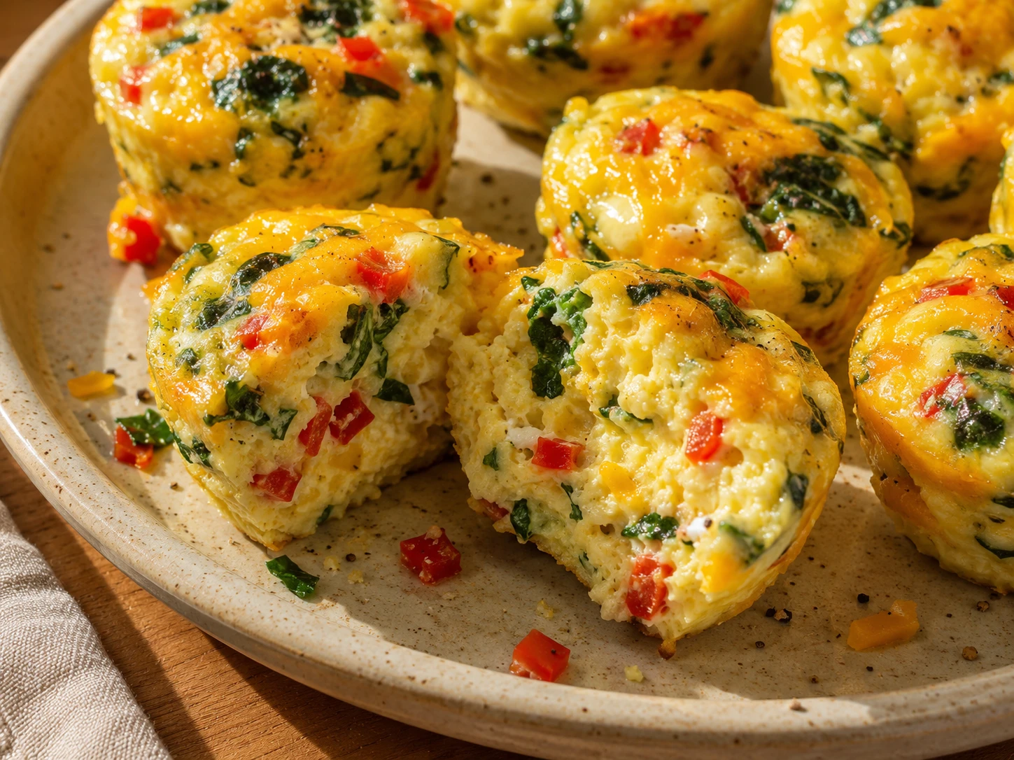 Mini Veggie Egg Bites close up