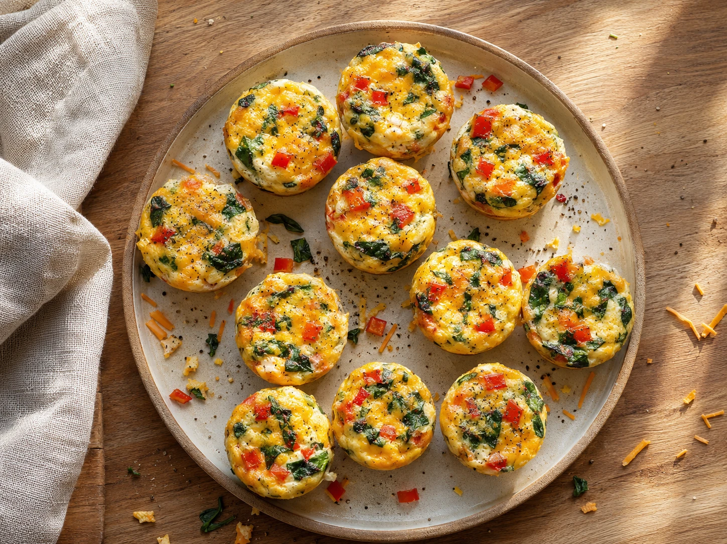Mini Veggie Egg Bites preparation