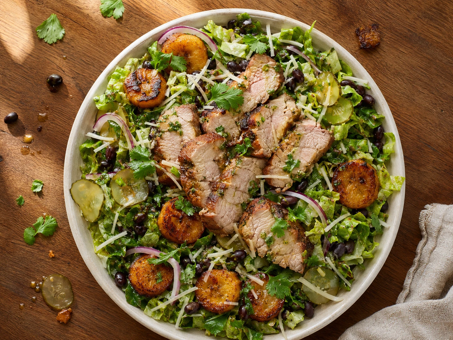 Mojo Pork Cuban Salad aerial view