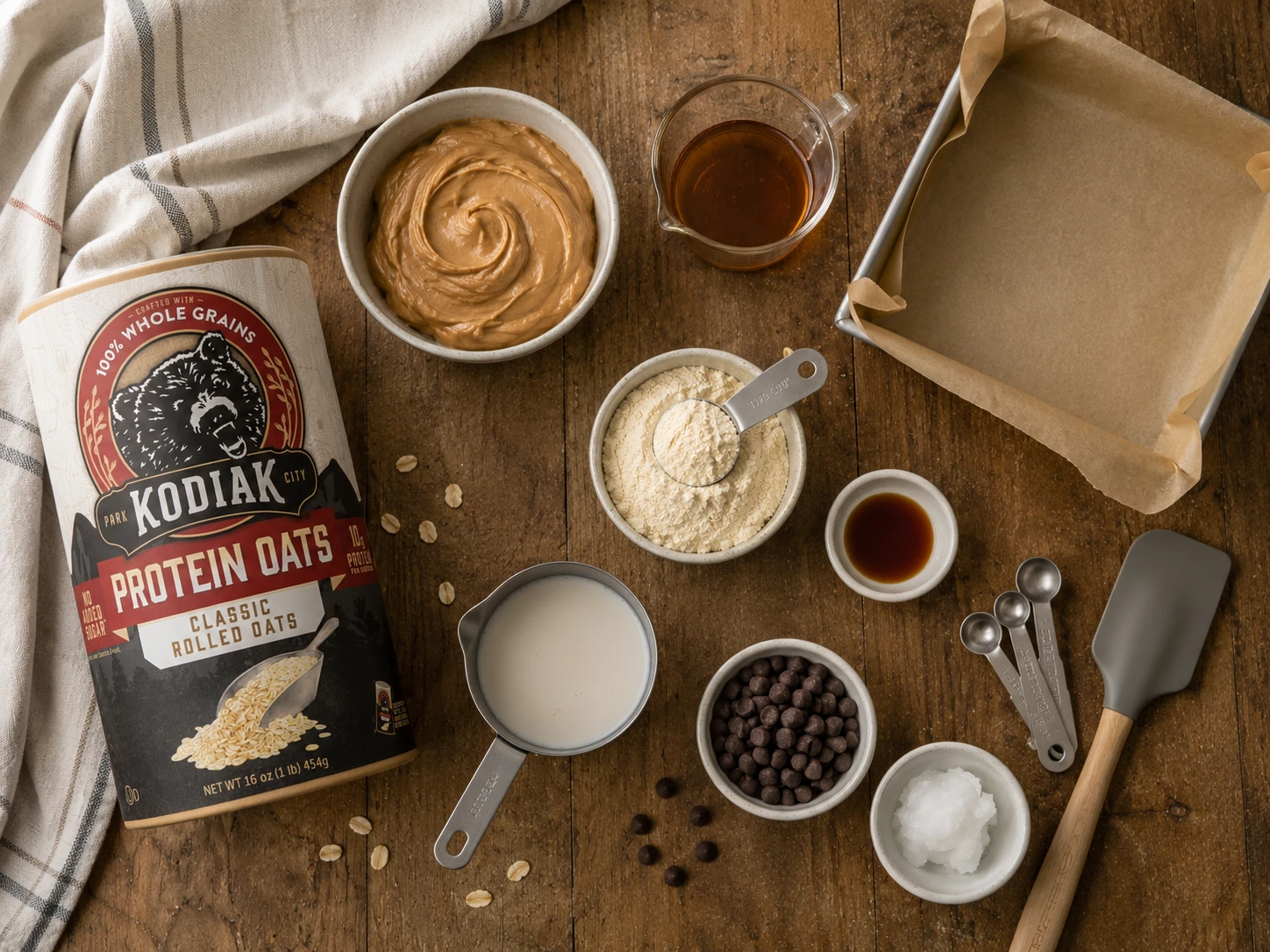 No Bake Chocolate Peanut Butter Protein Bars preparation
