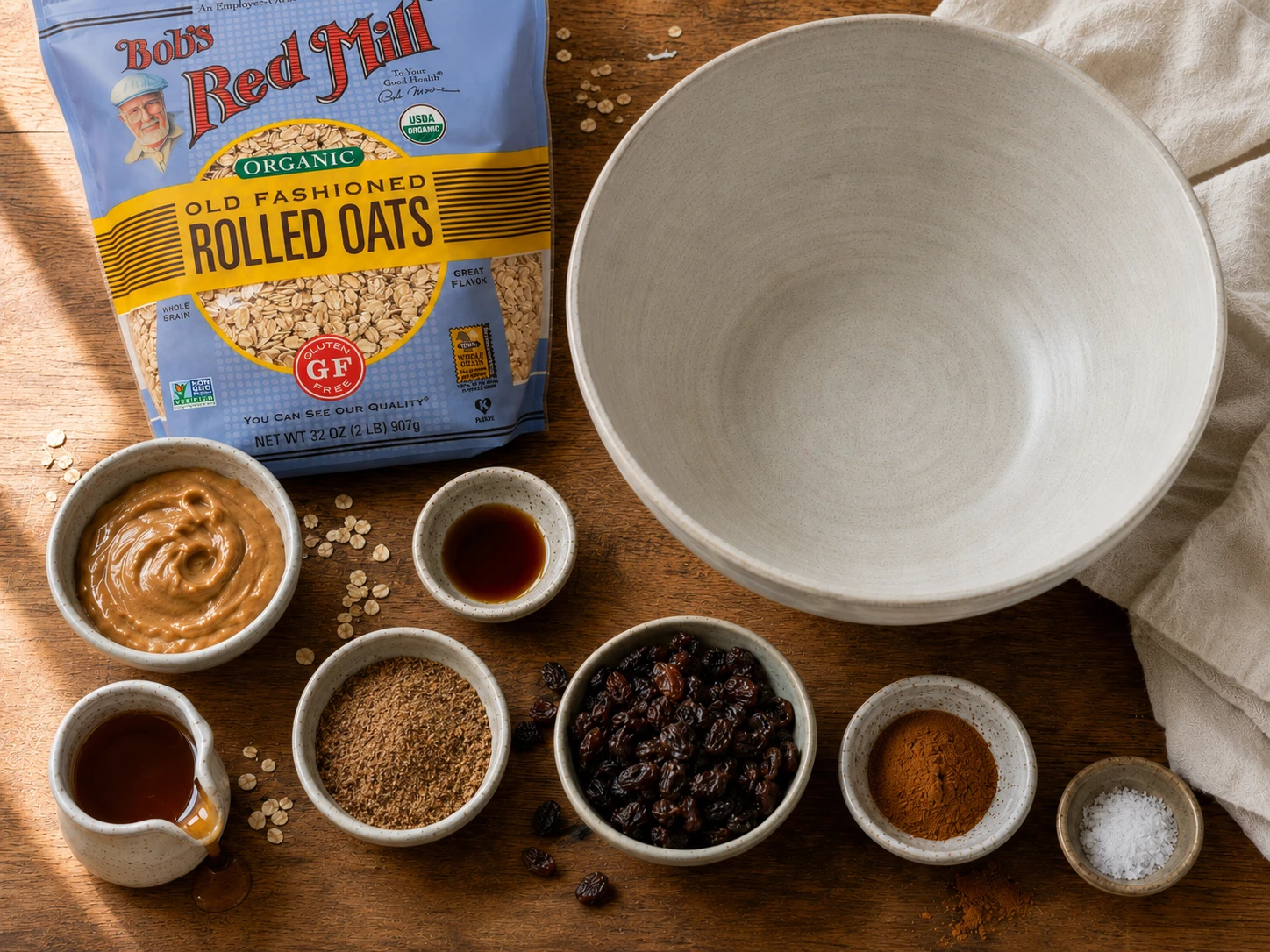 No Bake Oatmeal Raisin Energy Balls preparation