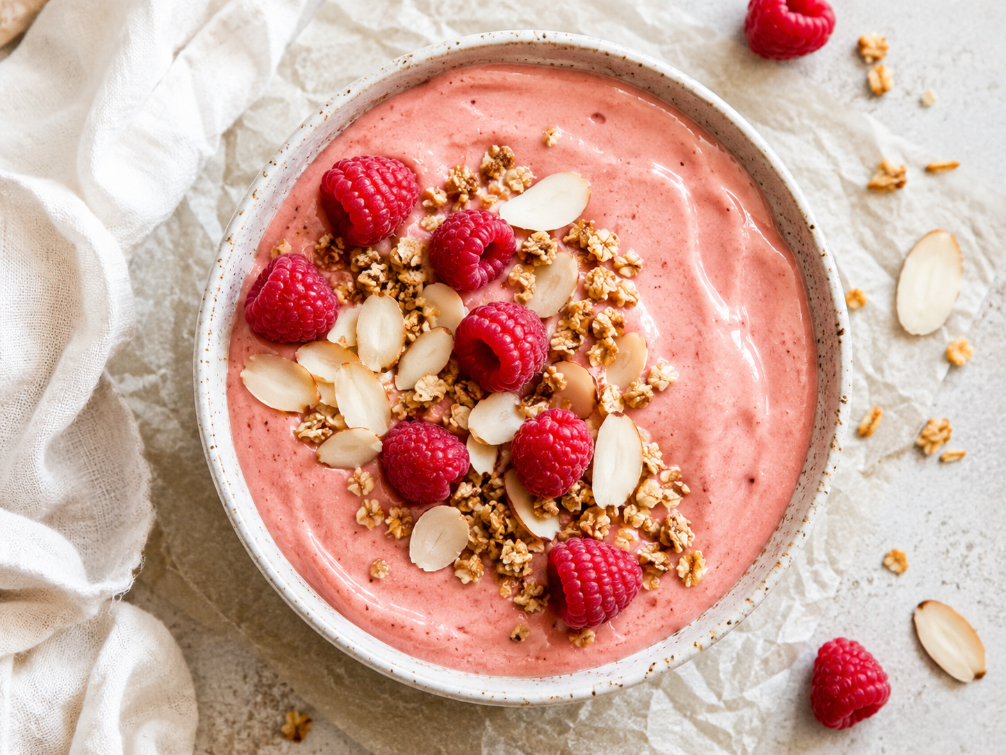Peach Raspberry Smoothie Bowl