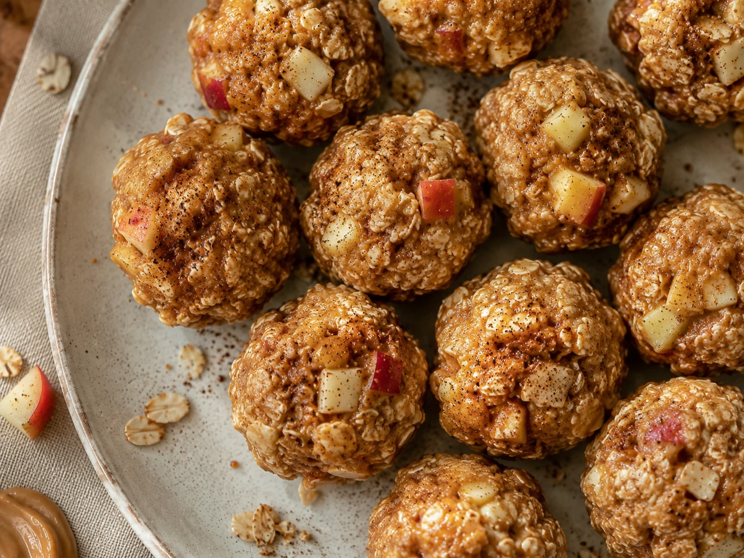 Peanut Butter Apple Oat Bites aerial view