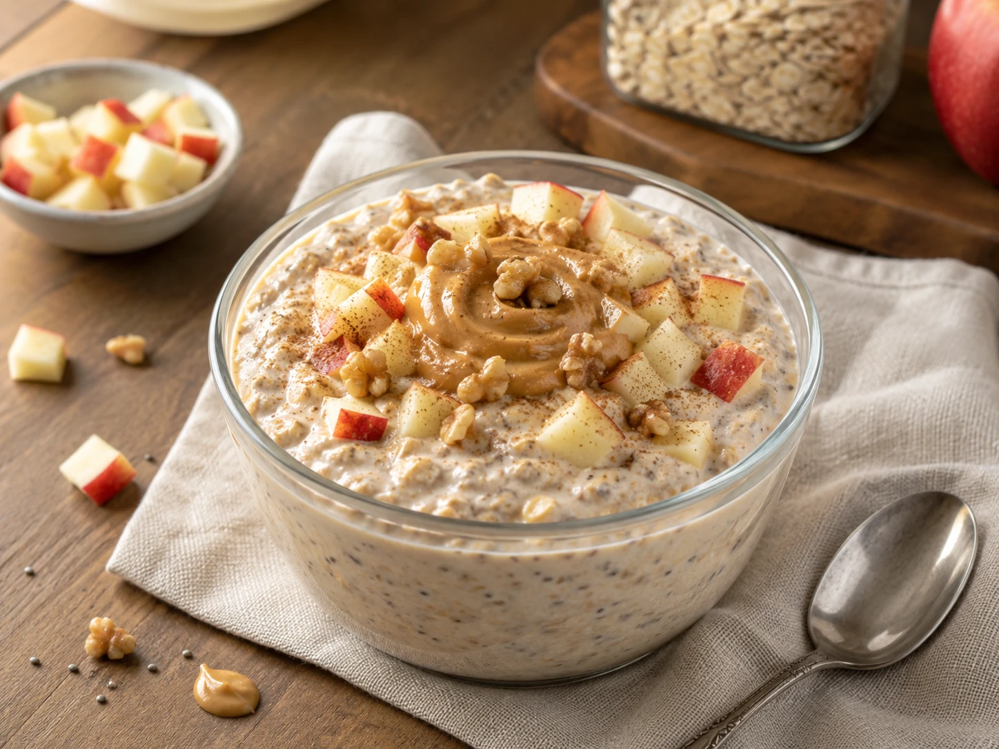 Peanut Butter Apple Overnight Oats