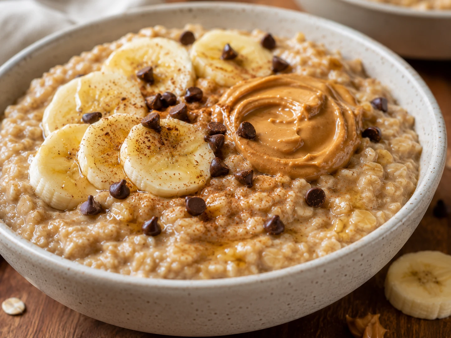 Peanut Butter Banana Protein Oats close up
