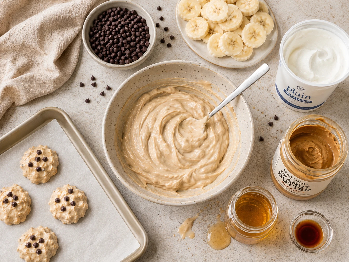 Peanut Butter Banana Yogurt Clusters preparation
