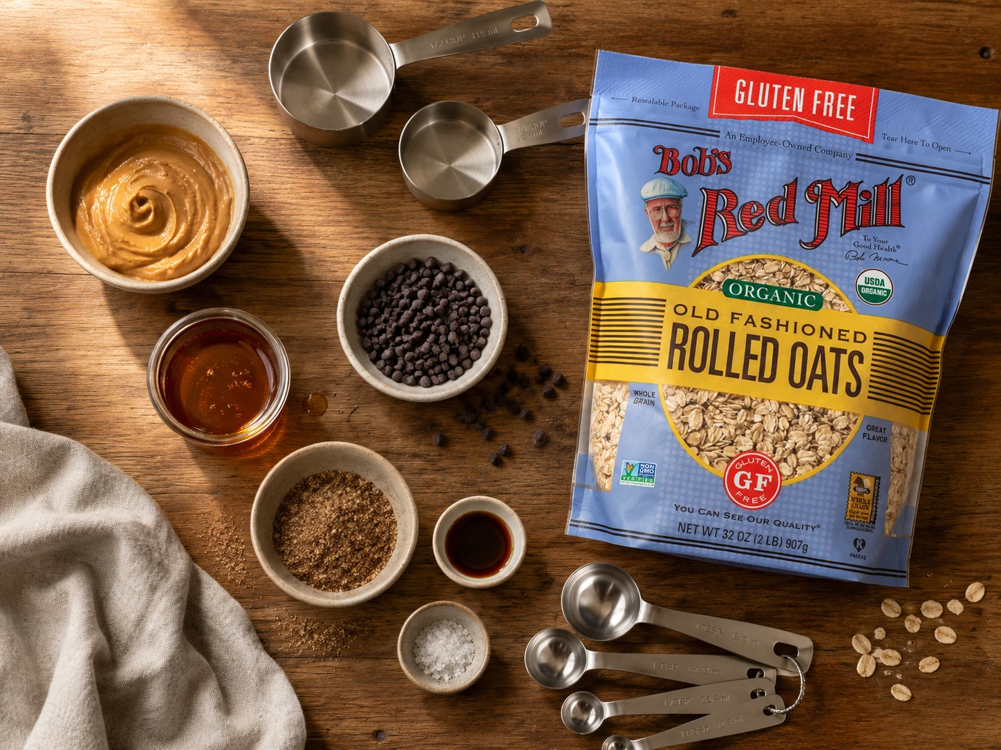 Peanut Butter Chocolate Oat Bites preparation