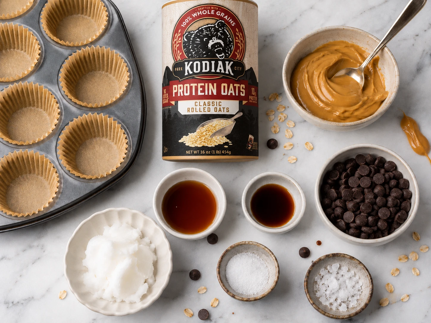 Peanut Butter Chocolate Oat Cups preparation