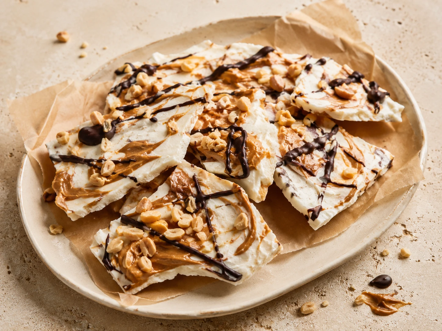Peanut Butter Greek Yogurt Bark