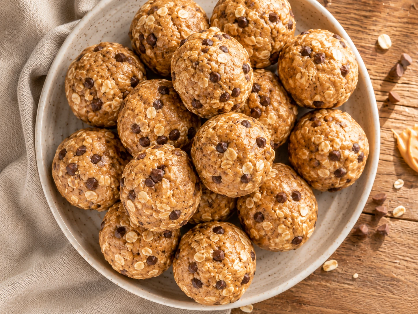 Peanut Butter Protein Balls aerial view