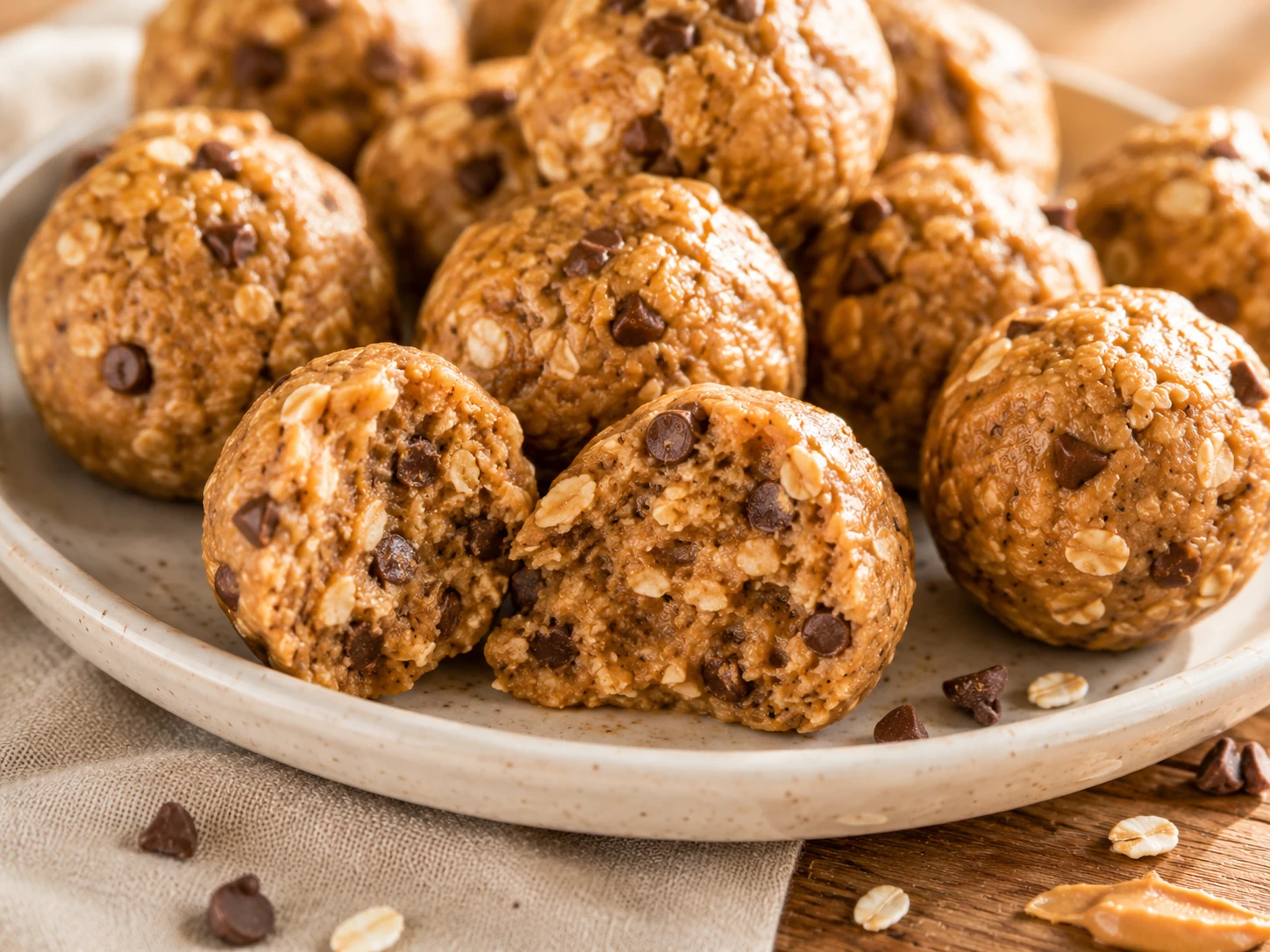 Peanut Butter Protein Balls close up