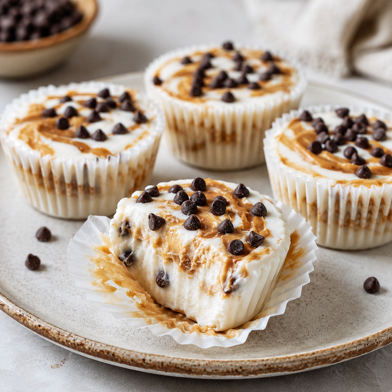 Peanut Butter Yogurt Cups close up