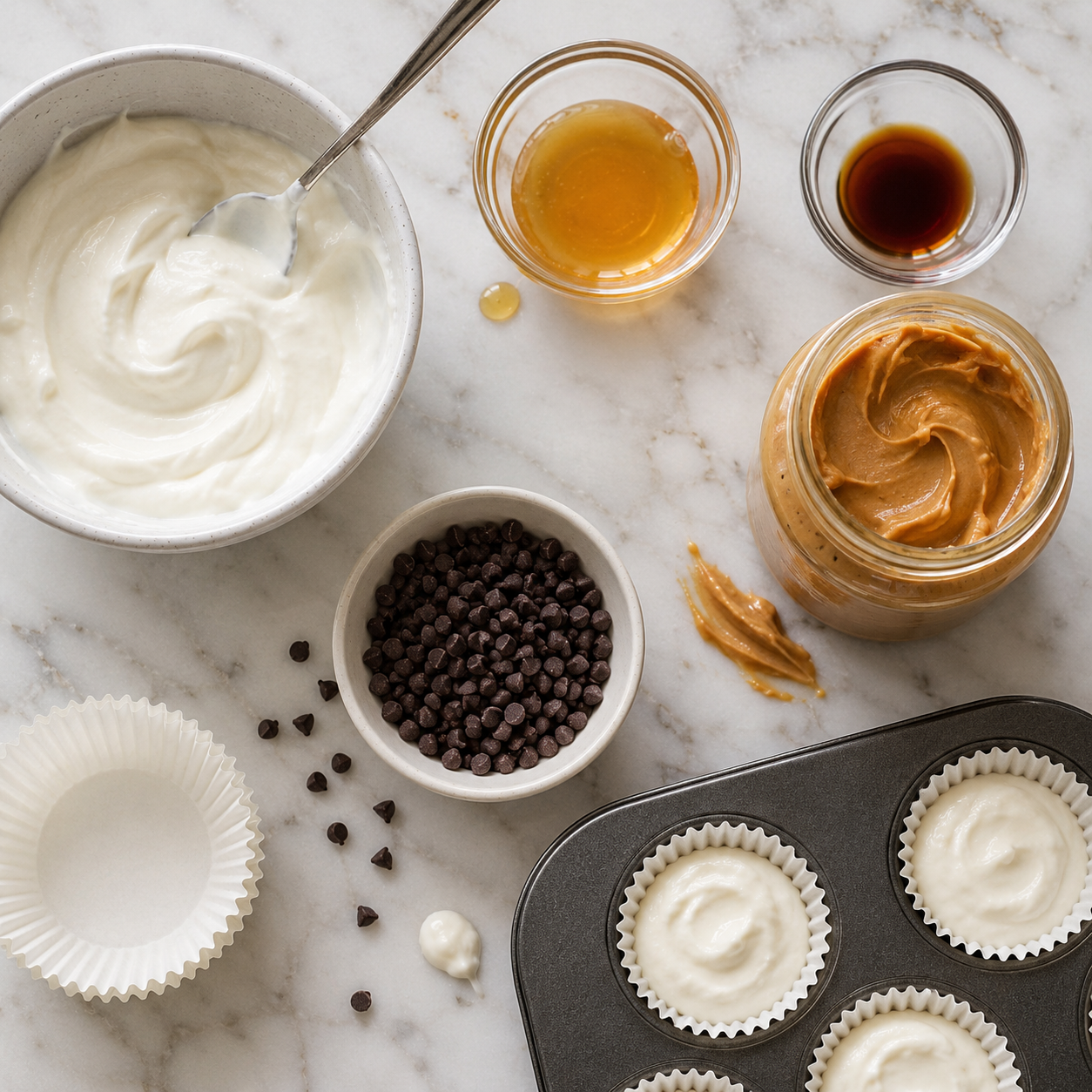 Peanut Butter Yogurt Cups preparation