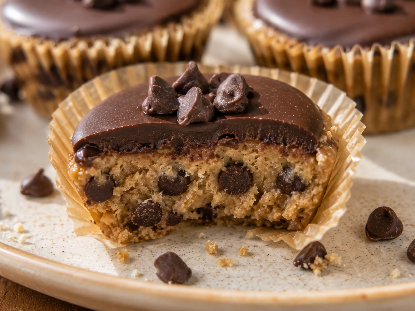 Protein Cookie Dough Cups close up