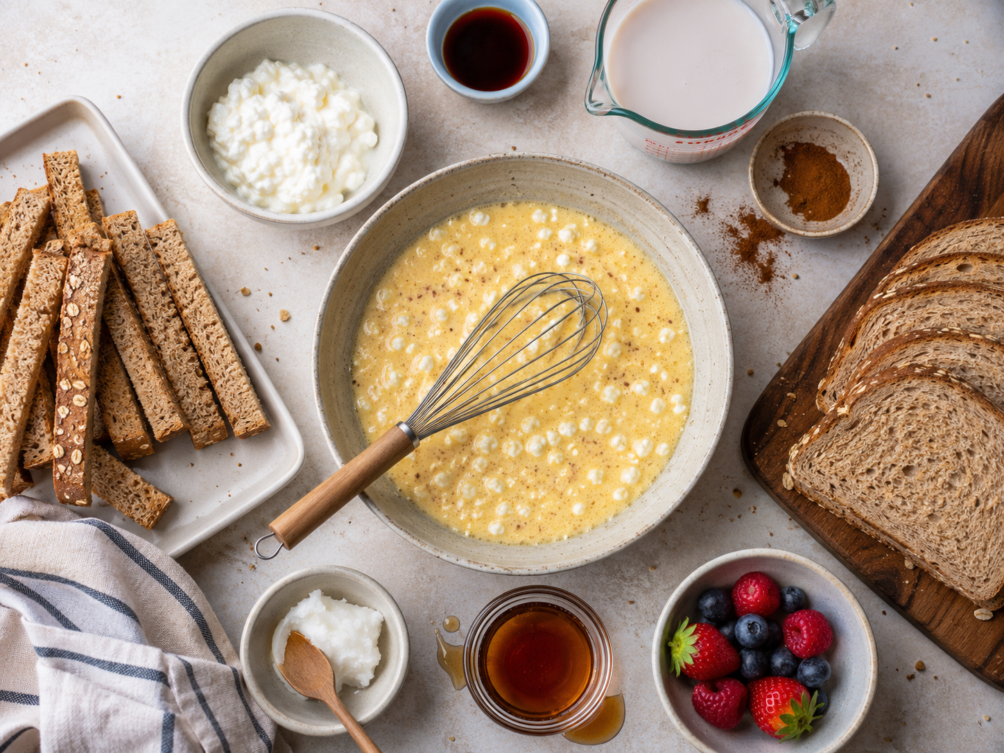 Protein French Toast Sticks preparation