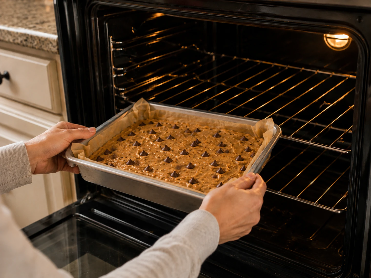 Protein Peanut Butter Blondies aerial view