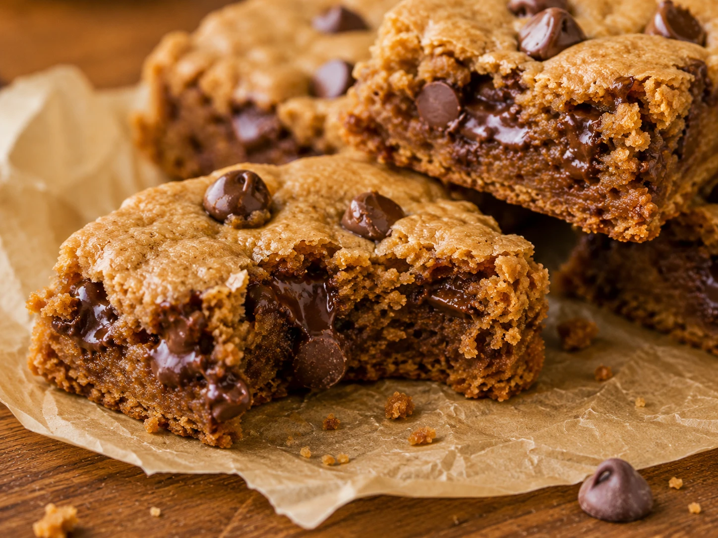 Protein Peanut Butter Blondies close up