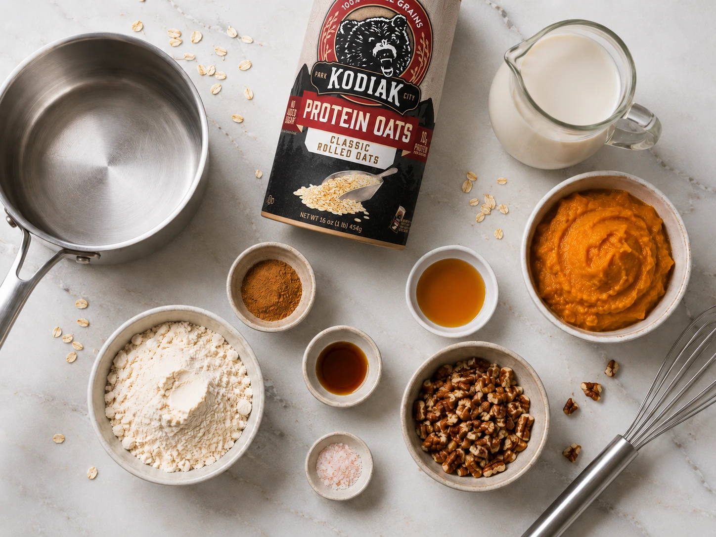 Pumpkin Spice Protein Oats preparation