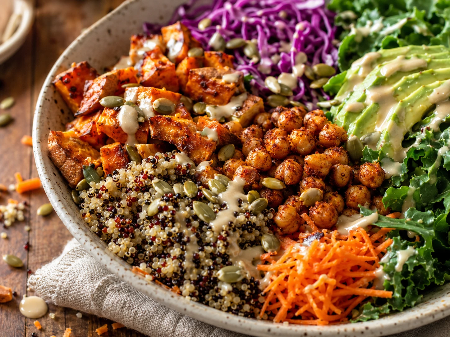Rainbow Quinoa Buddha Bowl close up