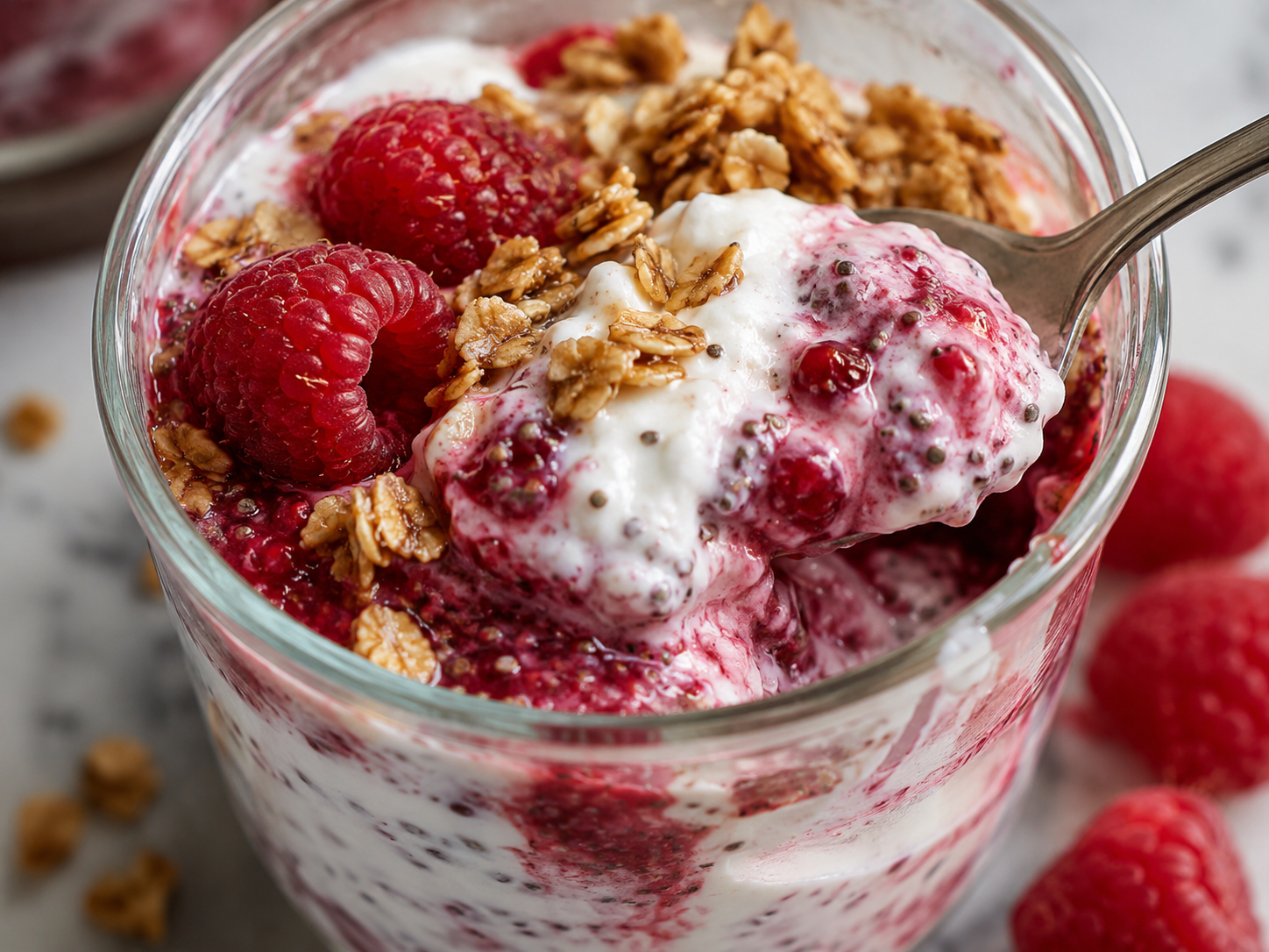 Raspberry Chia Yogurt Cups
