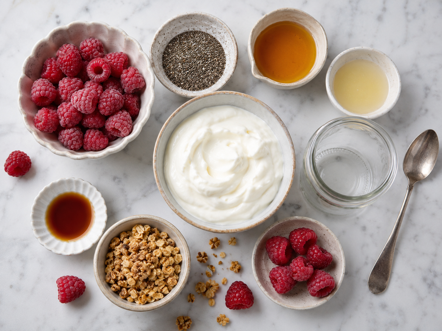 Raspberry Chia Yogurt Cups preparation