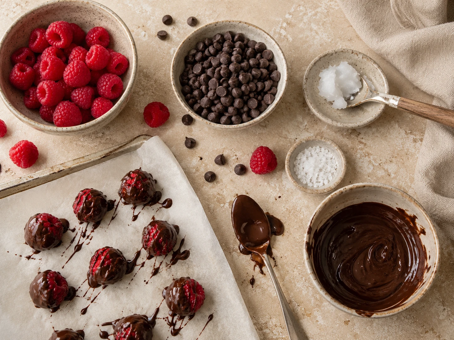 Raspberry Dark Chocolate Bites preparation