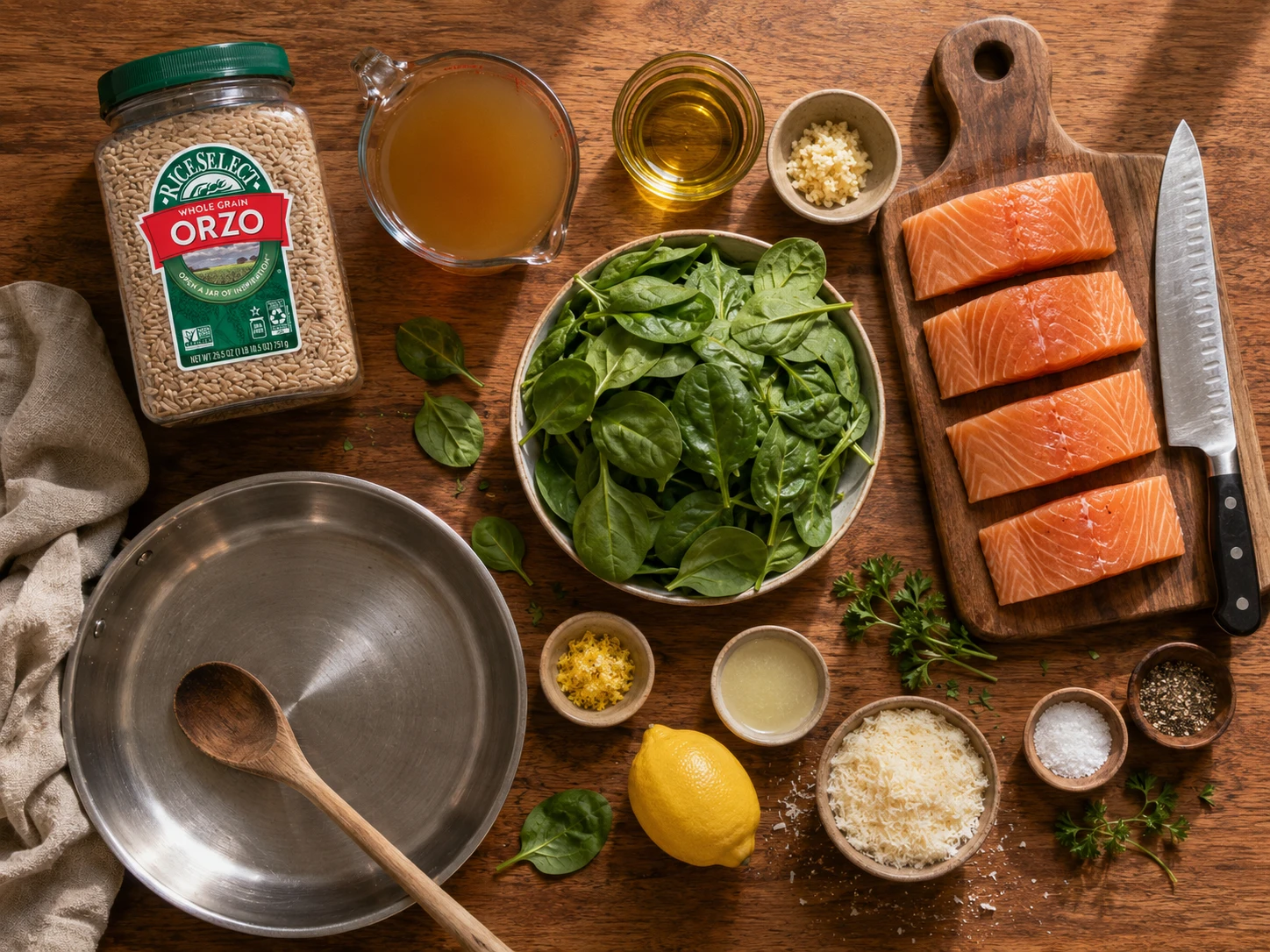 Salmon Spinach Orzo Pasta extra view