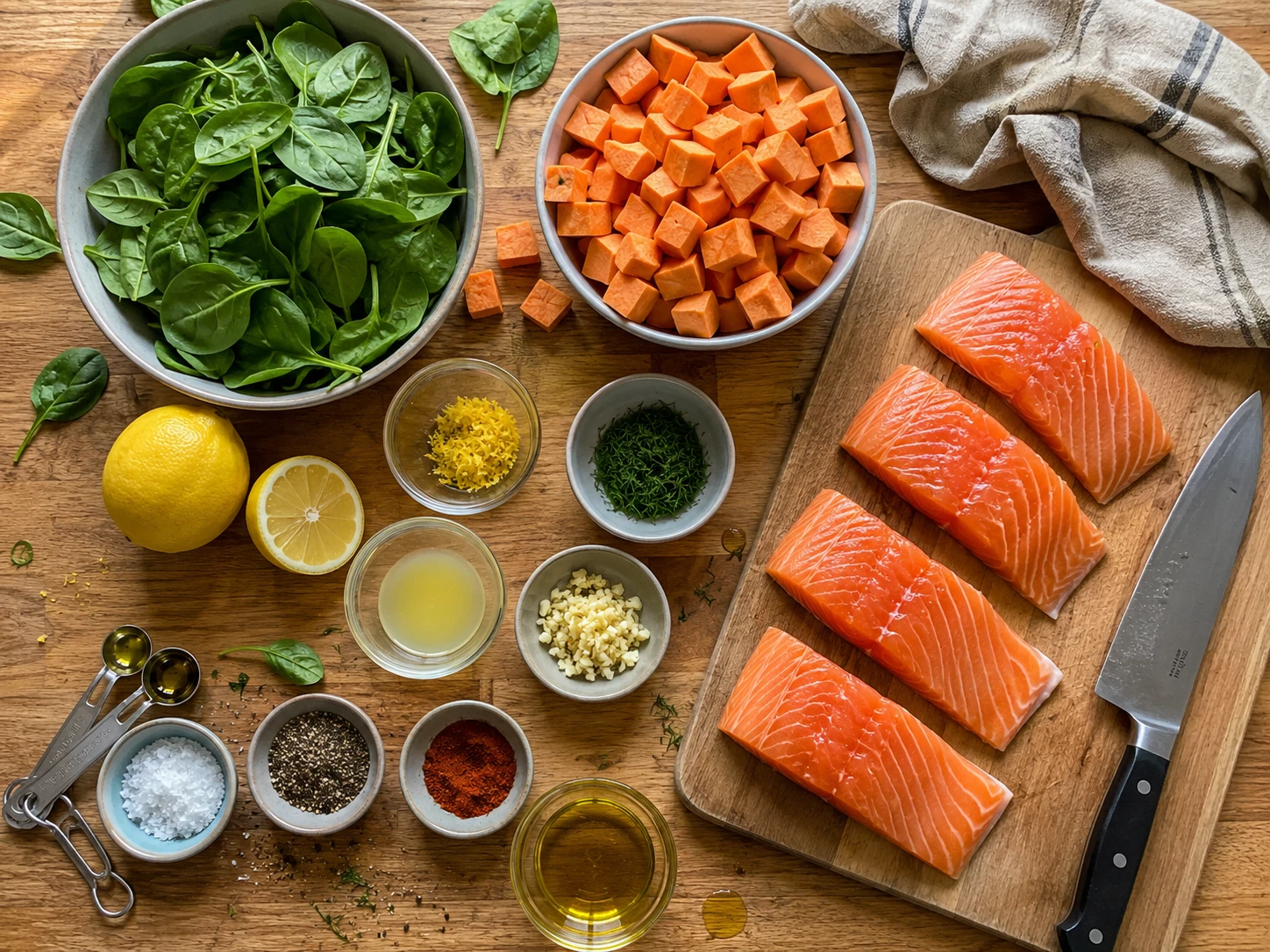 Salmon Sweet Potato Meal Prep preparation