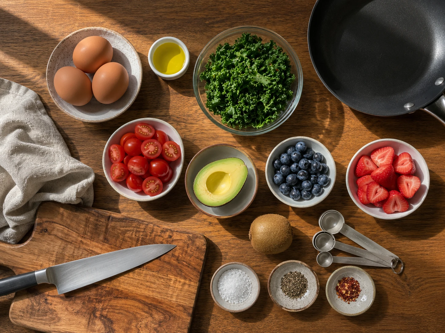 Scrambled Egg Breakfast Protein Plate preparation
