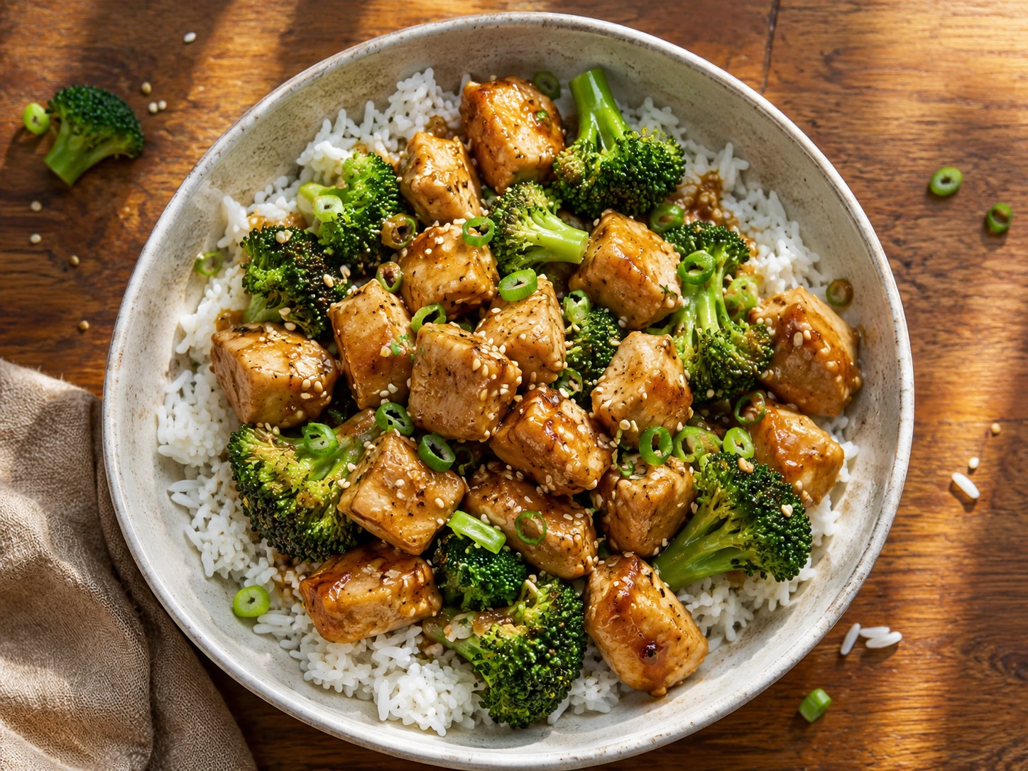 Sesame Chicken Broccoli Bowls