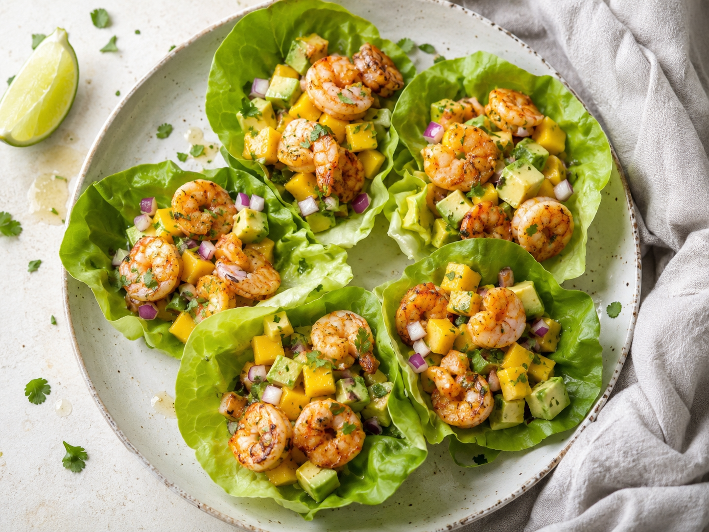 Shrimp Avocado Lettuce Cups