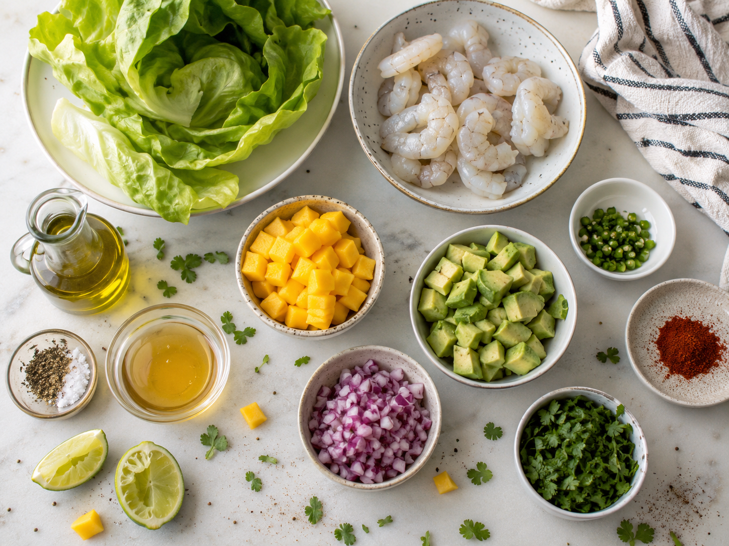 Shrimp Avocado Lettuce Cups preparation
