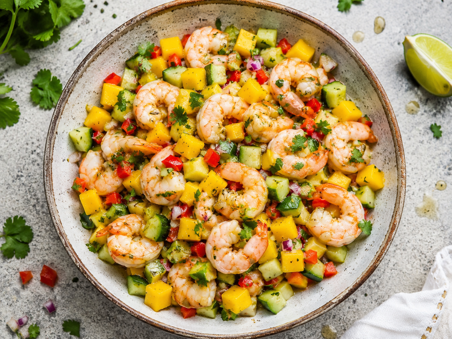 Shrimp Cucumber Mango Salad