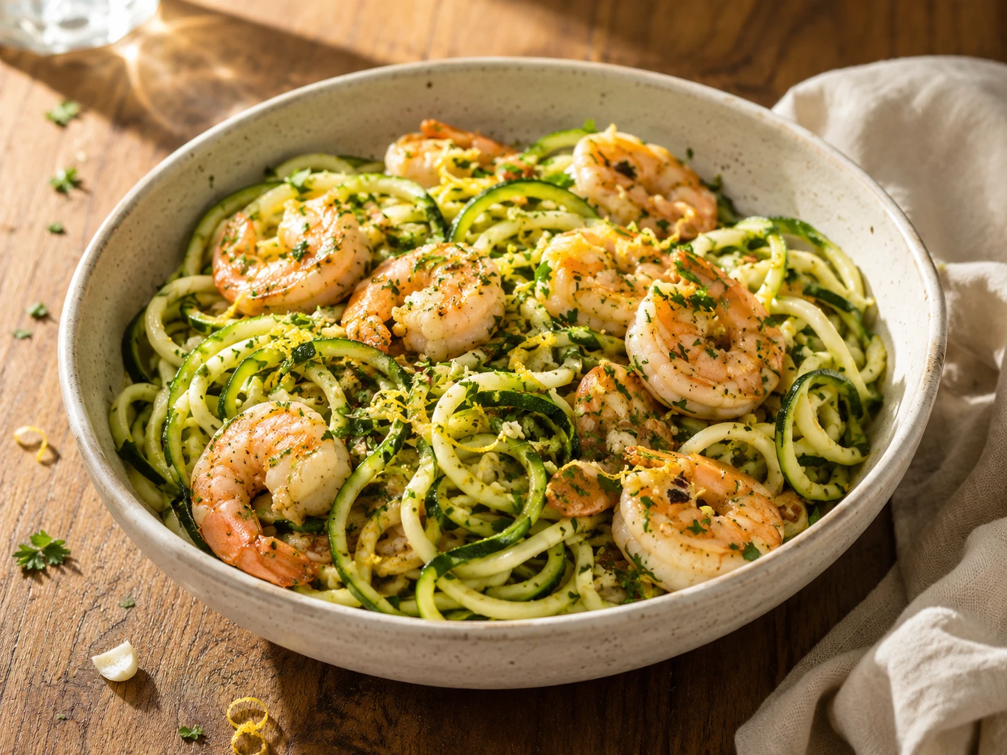 Shrimp Garlic Zucchini Pasta