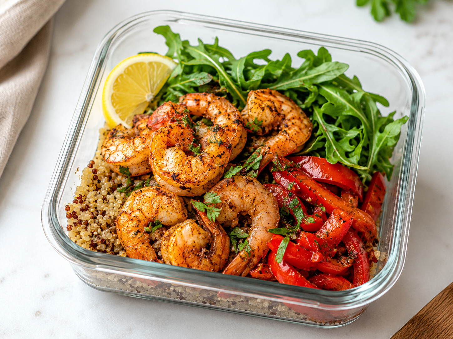 Shrimp Quinoa Meal Prep Bowls