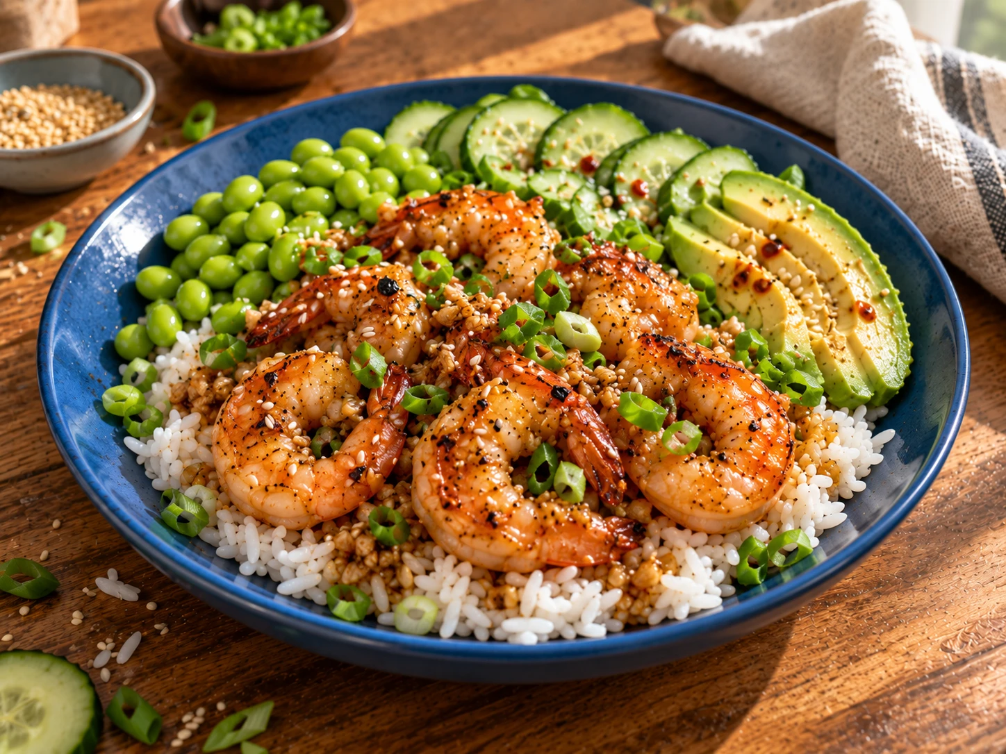 Honey Garlic Shrimp Rice Bowl