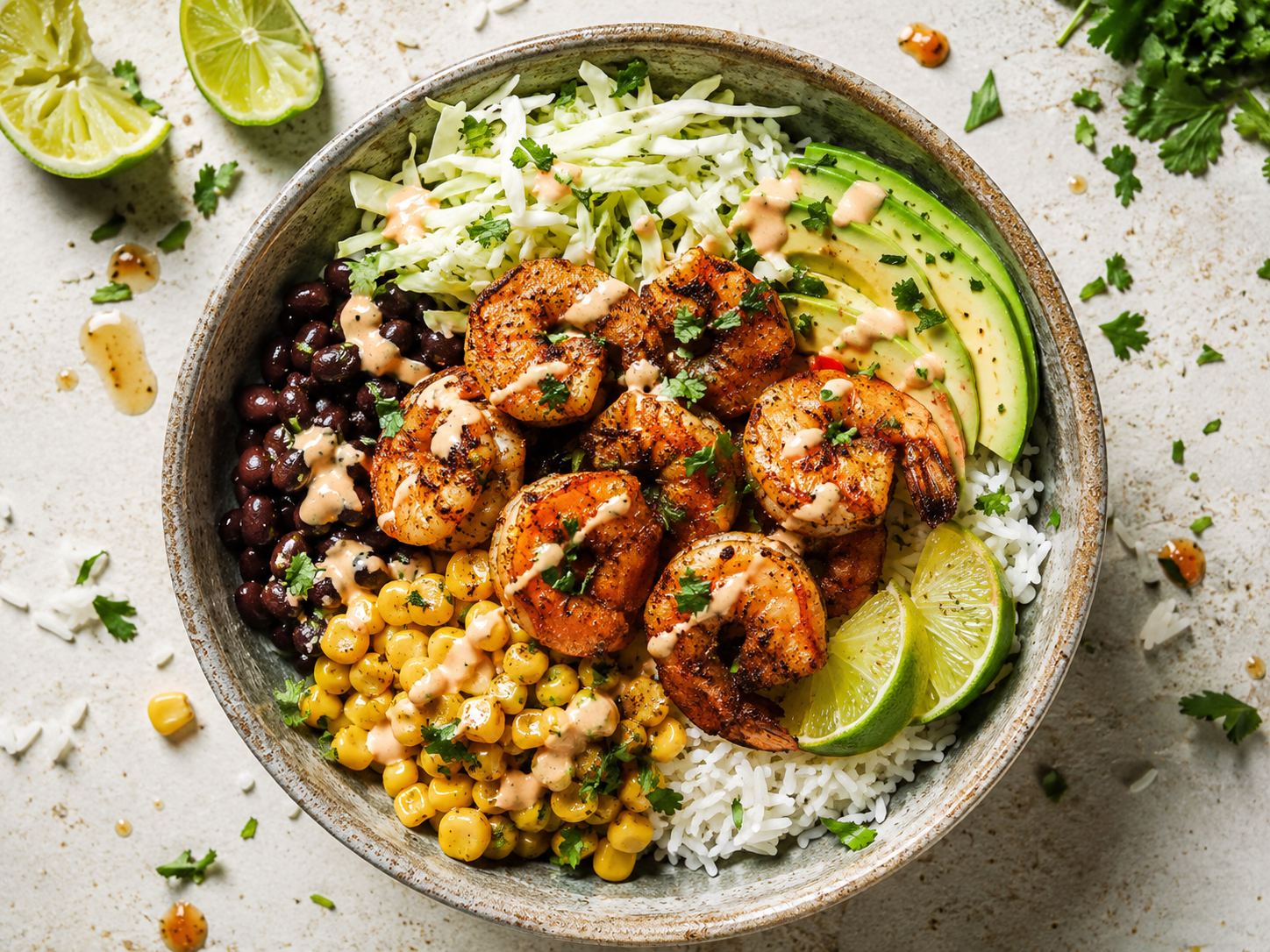Chili Lime Shrimp Taco Bowls