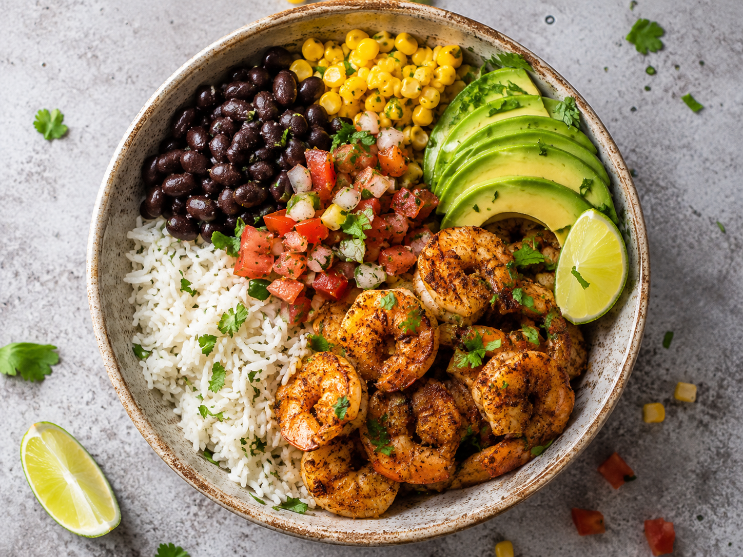 Shrimp Taco Rice Bowls