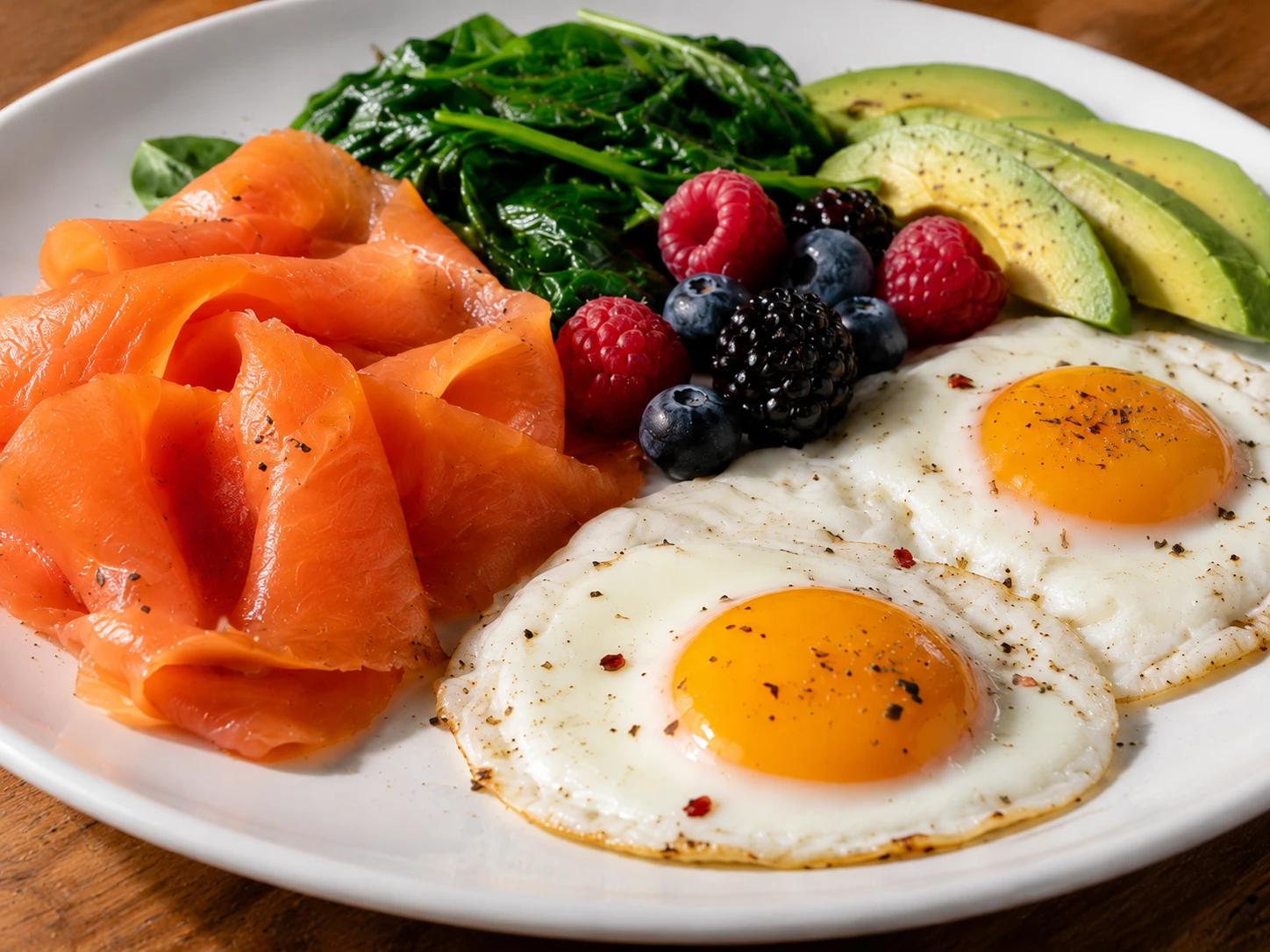 Smoked Salmon and Egg Breakfast Plate close up