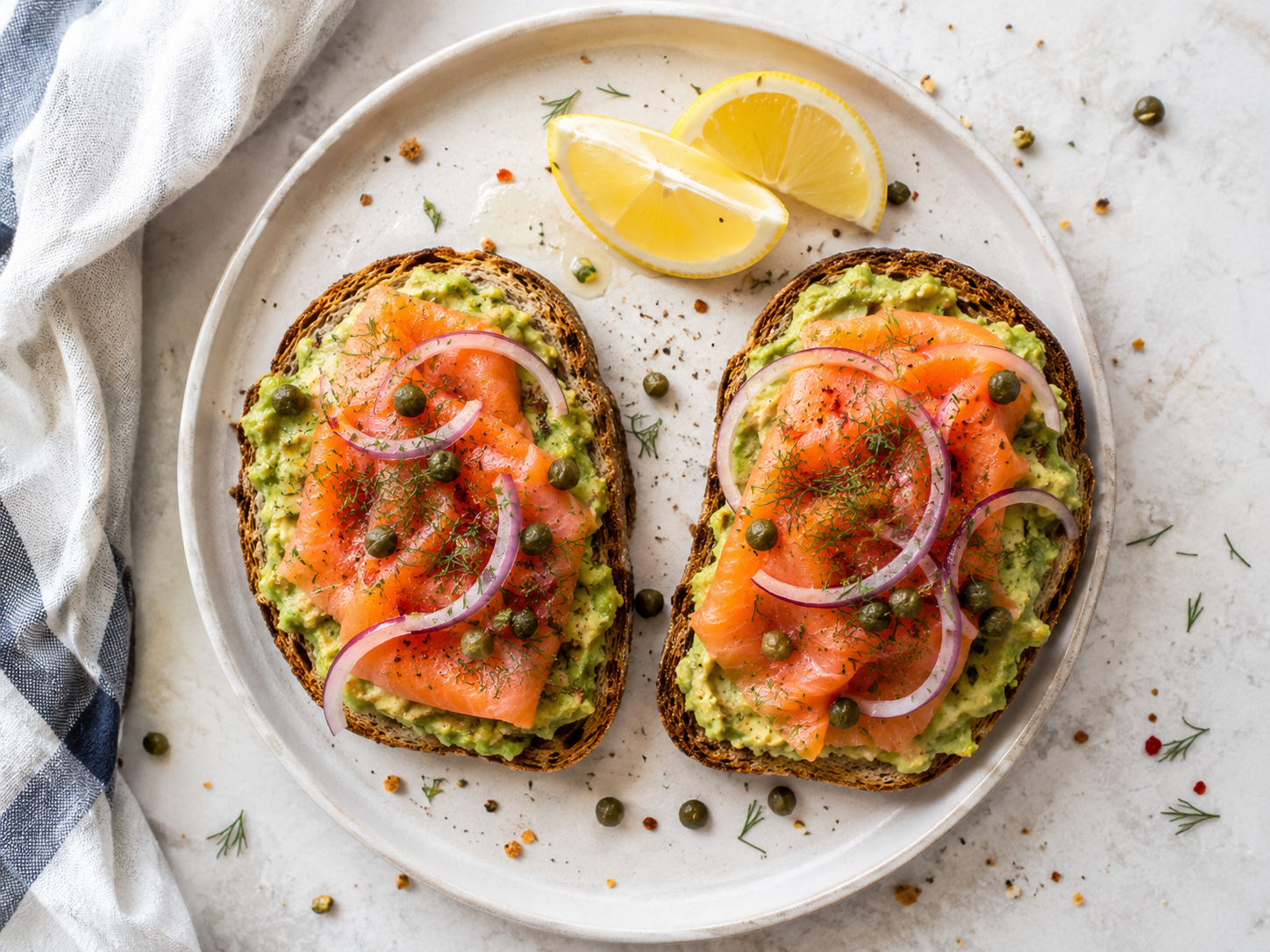 Smoked Salmon Avocado Breakfast Toast