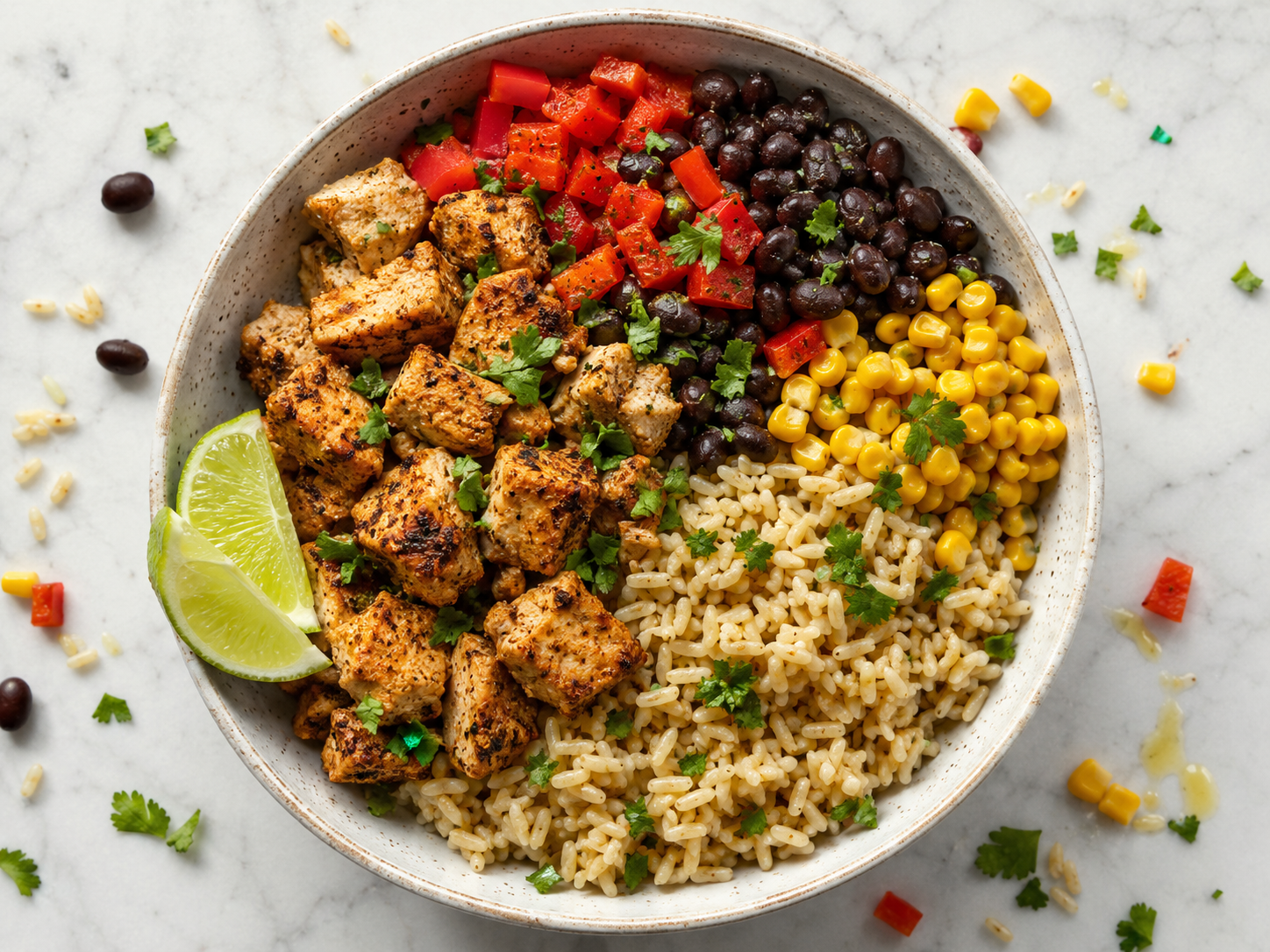 Southwest Chicken Brown Rice Bowls