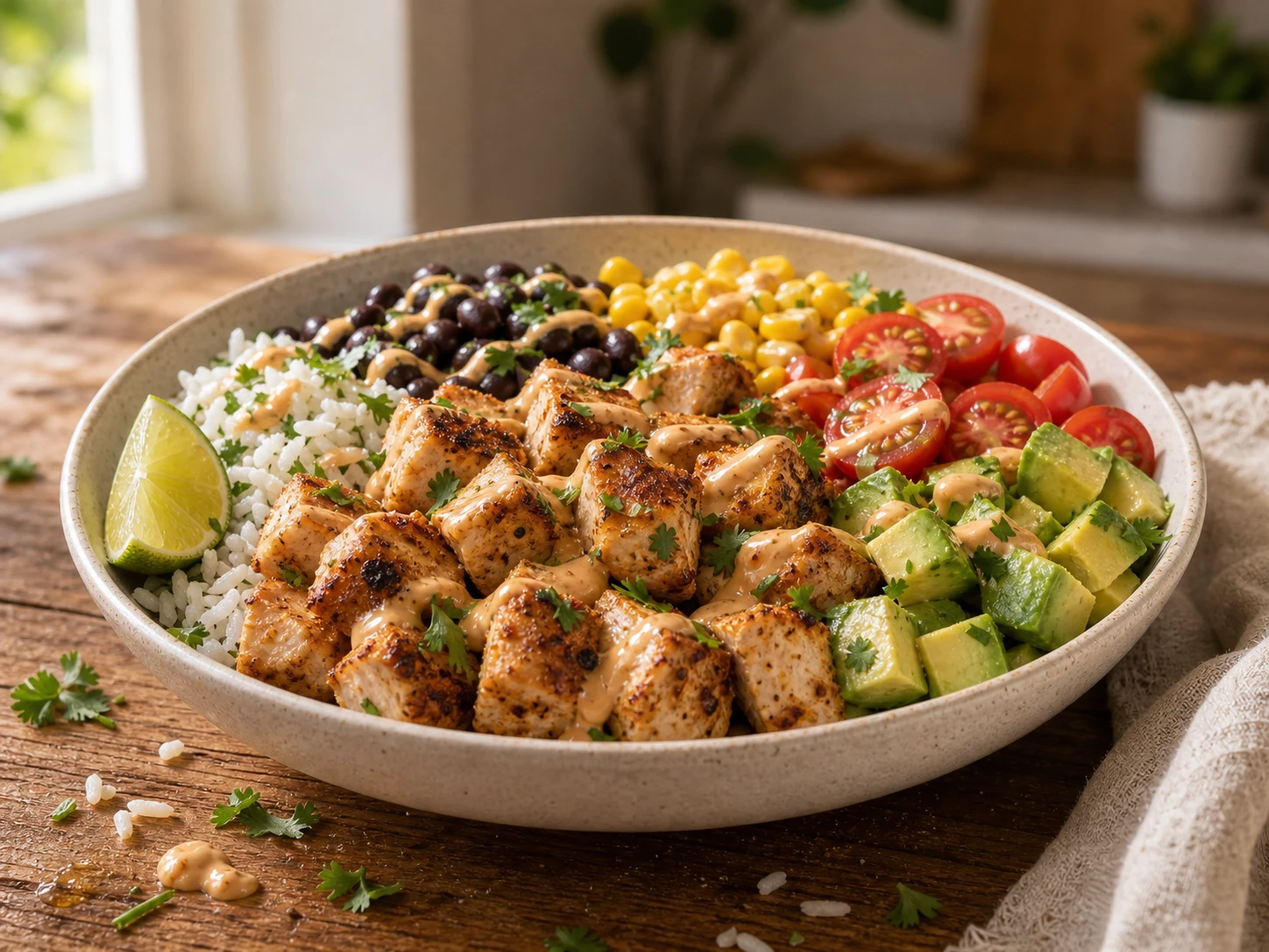 Southwest Chicken Rice Bowl close up
