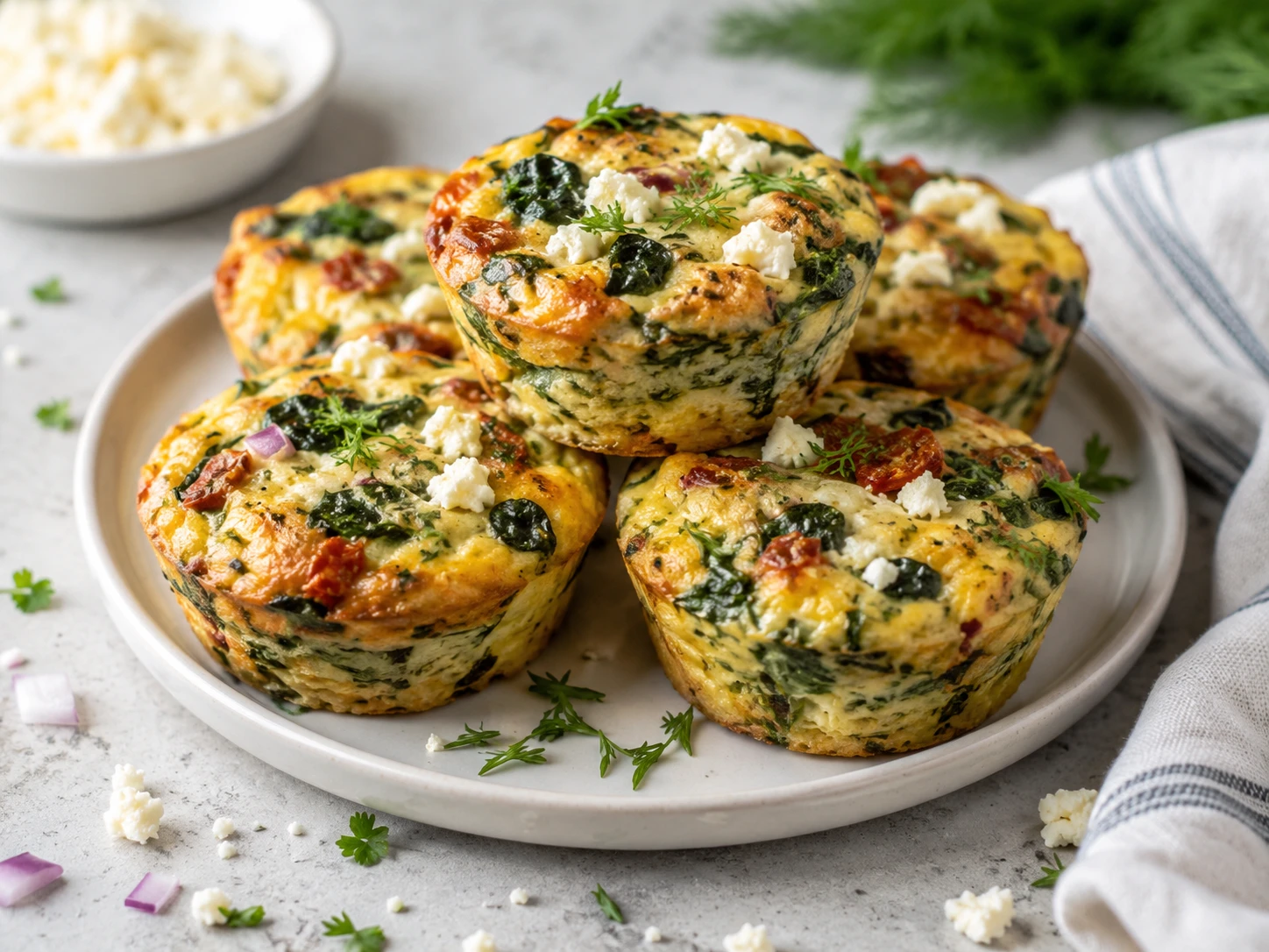 Spinach Feta Egg Muffins