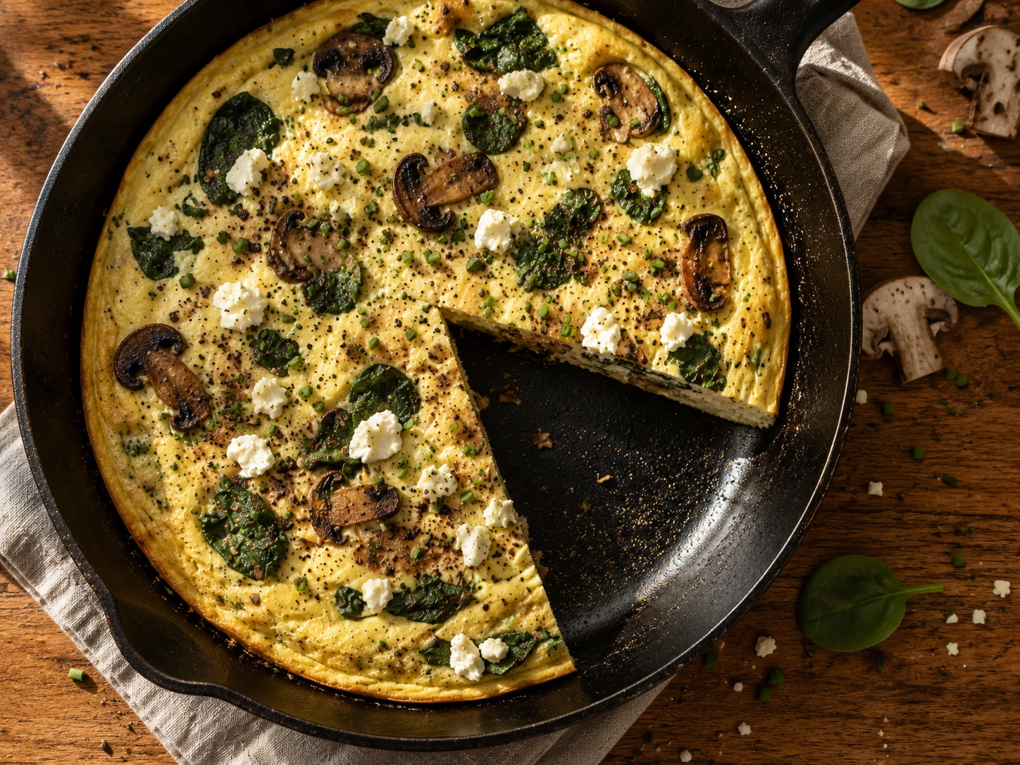 Spinach & Mushroom Egg White Frittata